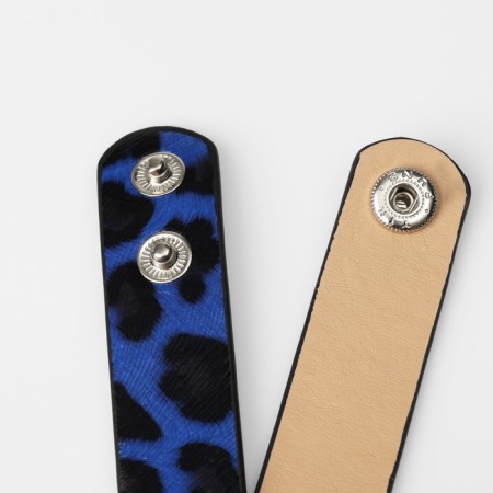 Bracelet Skin "Safari" Leopard, Black-blue color, 22 cm-2