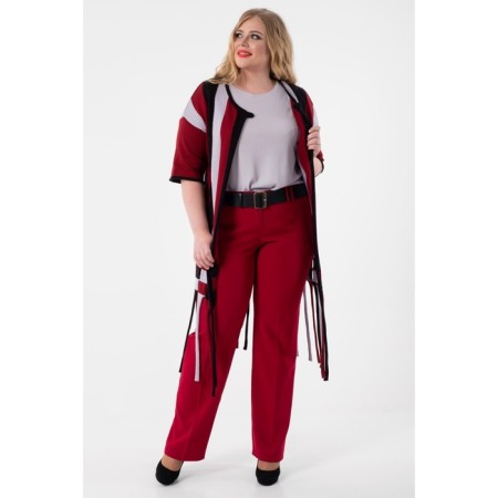 Cardigan female, size 56, burgundy color-3