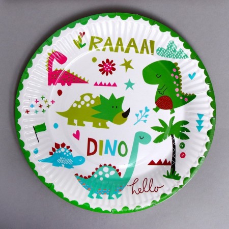 Paper plates "dinosaurs", in a set of 6 pieces