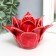 Ceramics candlestick on 1 candle "Rose leaves" D-4.2 cm red 13x13x9 cm