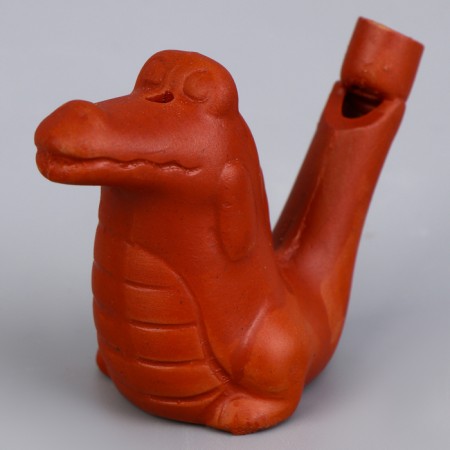 Ceramic "crocodile" whistle for painting 3.4x7.5x5.1 cm-2