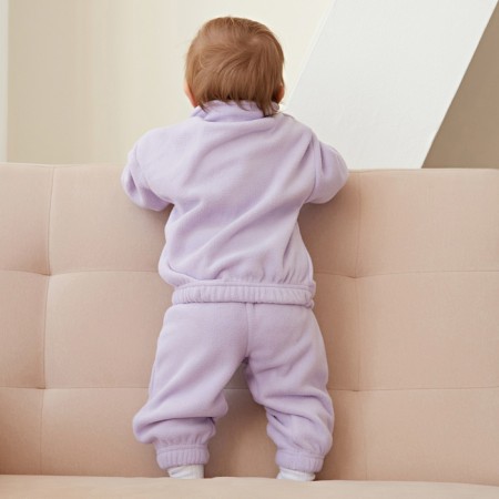 Children's costume (sweatshirt, trousers) minku lilac color, height 80-86-3