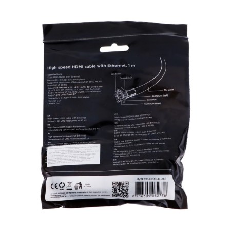Cable video Cablexpert CC-HDMI4-1M, HDMI (M) -HDMI (M), Ver 2.0, 1 m, black-4