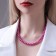 Beads "Classic" mood, ball No. 8, bright pink color, l = 40 cm