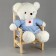 Soft toy "Bear, in a blue dress, 70 cm