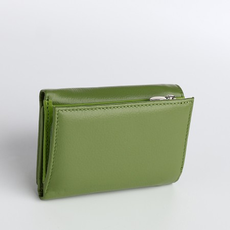 Women's wallet on magnet, green color-1
