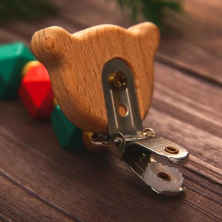 Gift set "Santa Claus", 2 items: holder for nipples-dummy and rodent rodent, New Year's gift packaging-3