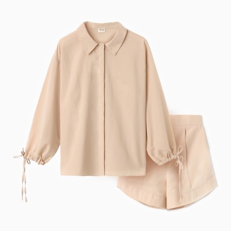 Female set (blouse, shorts) minku: casual collection beige color, river 46-7