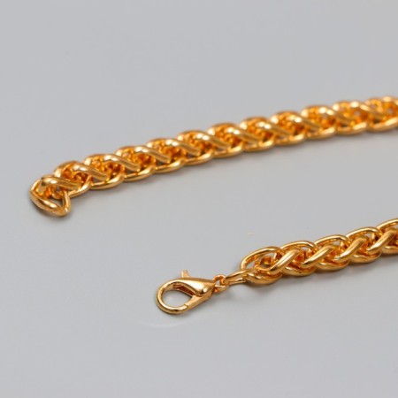 Chain with 2 carbines a link thickness 0.2 mm 0.6x60 cm gold/silver mix-2