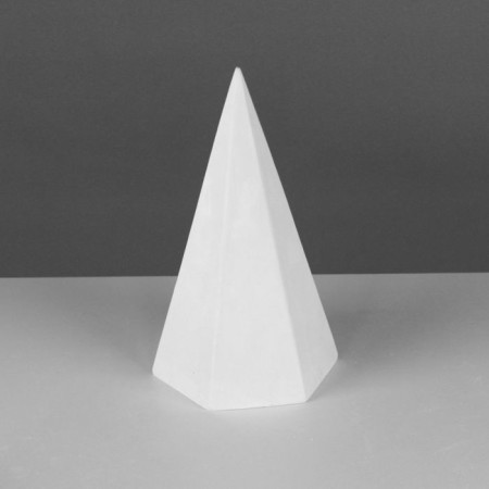 Geometric figure Pyramid hexagonal, 20 cm (gypsum)