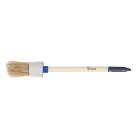 Round tundra, natural bristles, wooden handle, No. 6, 30 mm-3