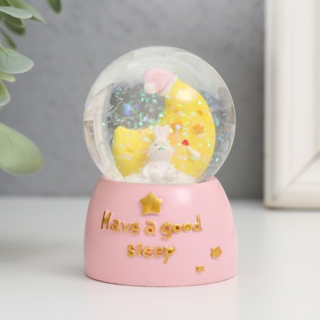 Souvenir Polystone Water Ball Light "Bunny for the month" MIX 4x4x6.7 cm-7