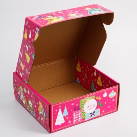 Gift box "New Year" 24.5x24.5x9.5 cm, princesses-2
