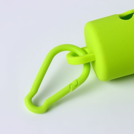 A container with a flashlight, cleaning packages for dogs (roll 15 pcs), green-6