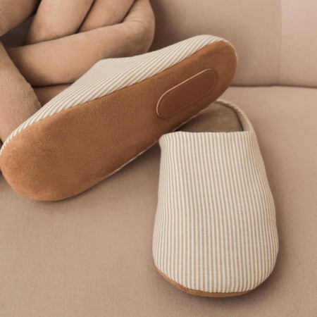 Male slippers, eco size 42-43, beige strip-4