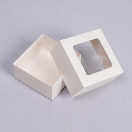 The box is folding, the lid is, with the window, white, 10 x 10 x 5 cm-2