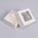 The box is folding, the lid is, with the window, white, 10 x 10 x 5 cm