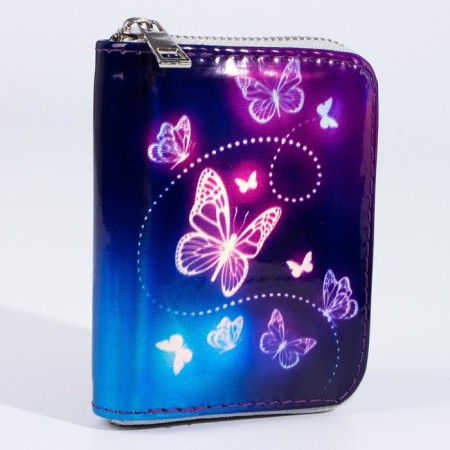 Wallet with a holographic effect "Butterflies", 12.5x9.2 cm