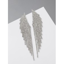 Hanging earrings with rhinestones 