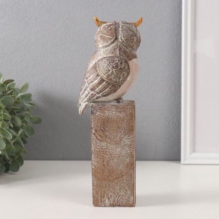 Polystone souvenir "Filin on the pedestal" Bezh 8x7x24 cm-2