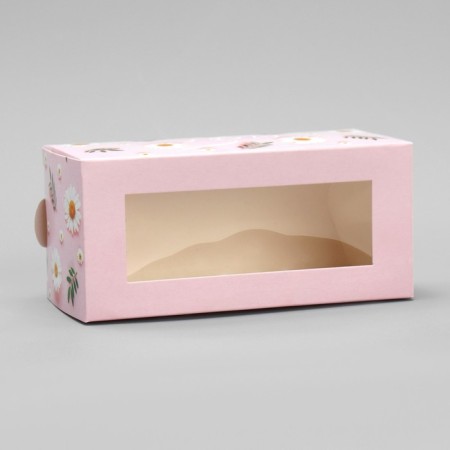Box for Makarun, confectionery packaging "Chamomile", 12 x5.5 x 5.5 cm-3