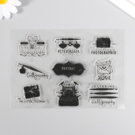 Stamp for creativity Silicon "Vintage Calligraphy" 16x11 cm