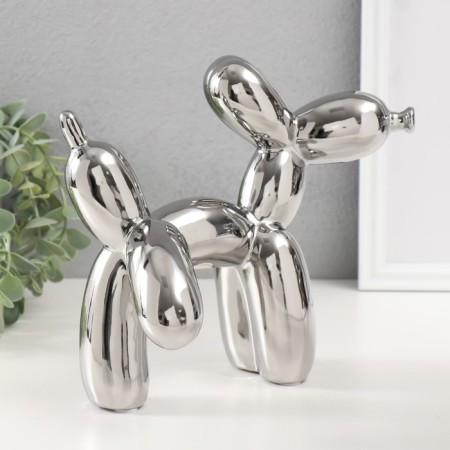 Souvenir Ceramics "Air Ball - Pissing Dog" silver 10.5x23x20 cm-5