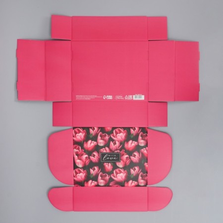 Gift folding box, packaging, “tulips”, 27 x 21 x 9 cm-6