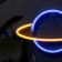 Neon sign "Planet", 30x17.5 cm, aax3+usb, blue-orange