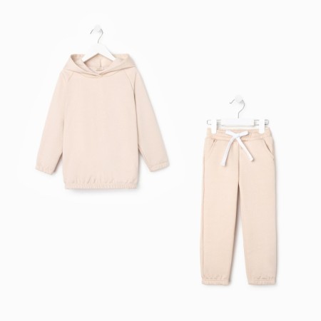 Kids (hoodies, trousers) casual collection kids beige color, height 128