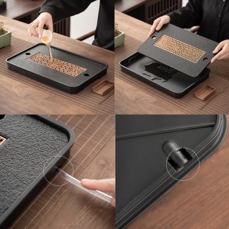Tray for the tea ceremony, 43 x 26 cm, black-1