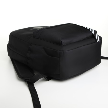 A backpack with a zipper, an outer pocket, the color is black-2