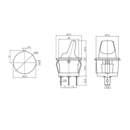 Round key 12V 16A (3C) On-off green with backlight (RWB-224, SS-214) Rexant-5