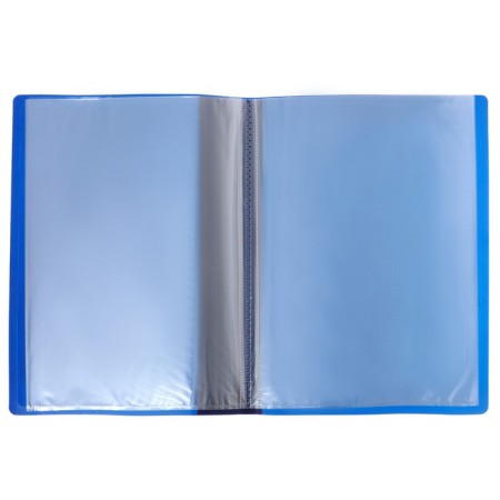 Folder with 10 A4, 500 μm inserts, calligrata, pocket on the spine, blueberry-1