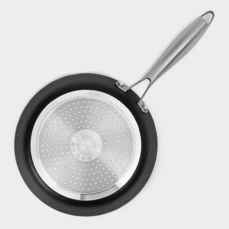 Pan Magistro Rock Stone, D = 22 cm, h = 4.3 cm, anti -stick coating, induction, black color-6