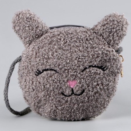 Children's soft "Bunny" Bag, 15*13 cm, gray color-1