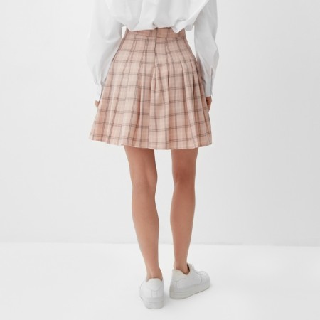 Women's skirt in Minaku fold: casual collection color pink cage, pr 44-4