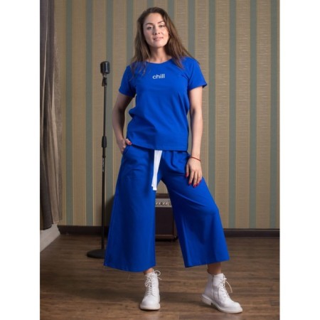 Female suit chill, size 50, cornflower color-3