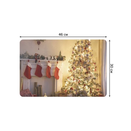 A set of napkins for setting the New Year's atmosphere table, rectangular, rounded edges, size 30x46 cm, 4 pcs-2