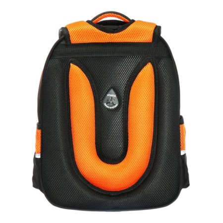 School backpack, 40 x 33 x 19 cm, ergonomic back, Stavia "capybara", black/orange-5