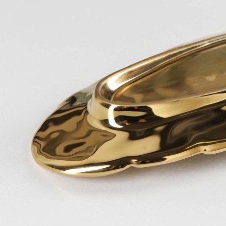 Ceramic serving dish "Golden Leaf", 26 × 10 cm, gold color-2