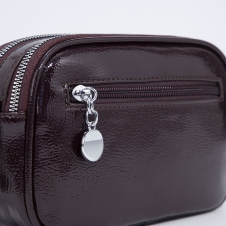 Cross-Bodi bag with zipper, burgundy color-4