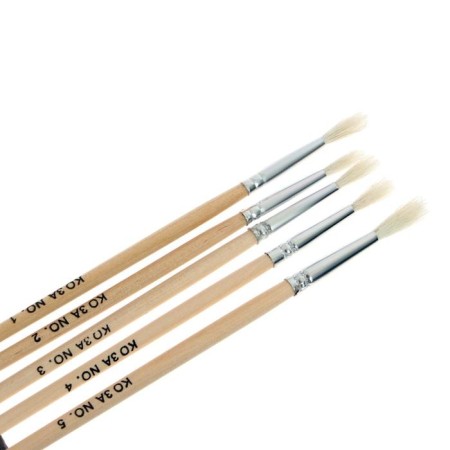 Koz's hand set, 5 pieces (No. 1, 2, 3, 4, 5), round, with wooden handles, in a blister-8