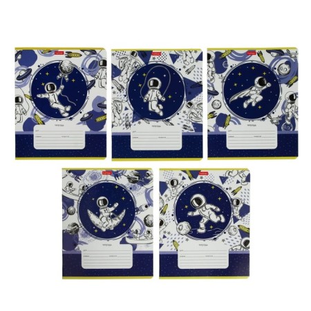 Notebook 12 sheets in a cage, "astronaut", cover covering cardboard, mix