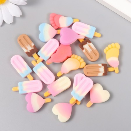 Decor for creativity Plastic "Landing on a stick" mix 1.7x3 cm