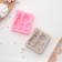 Mold "Santa Claus and Deer", silicone, 6.5 × 5.7 × 1.8 cm, pink color