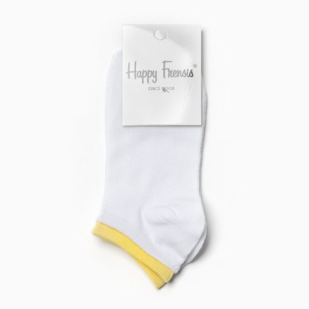 Women's socks, white/yellow color, size 35-38-2