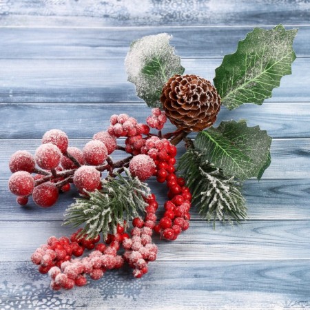 Decor "Winter Dreams" berries bump of hoat needles, 26 cm