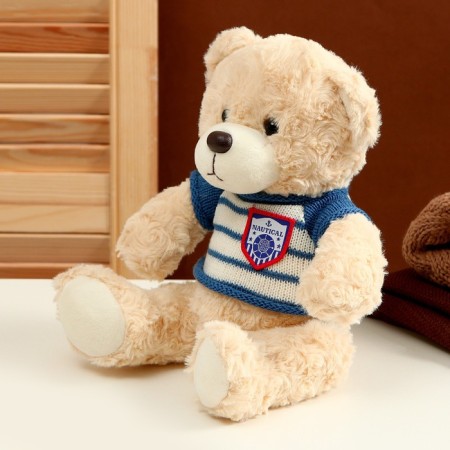 Soft toy "Bear" in a striped jacket, 25 cm, color mix-2