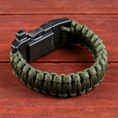 Bracelet paracord is dark green for survival, with a compass 24*2 cm, 3 m-2